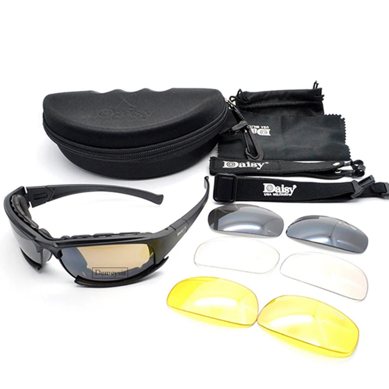 Tactical 4‑lens Polarized Sunglasses