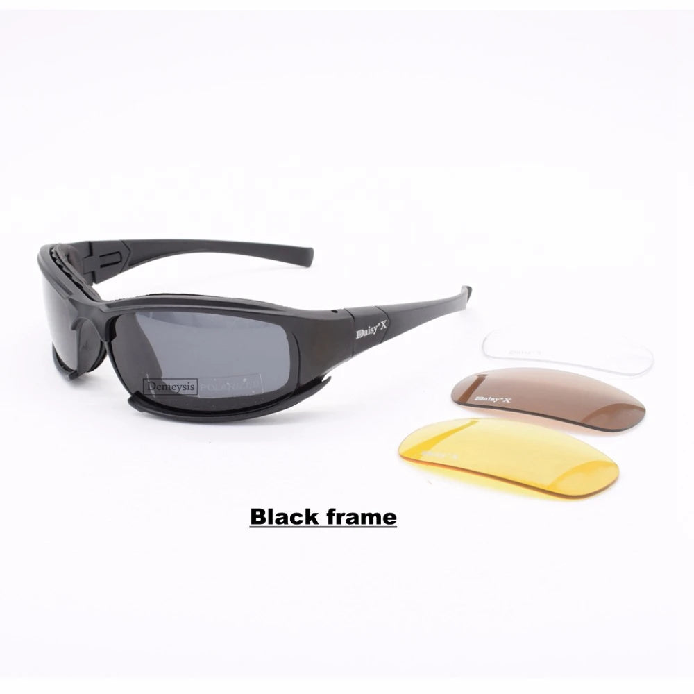Tactical 4‑lens Polarized Sunglasses