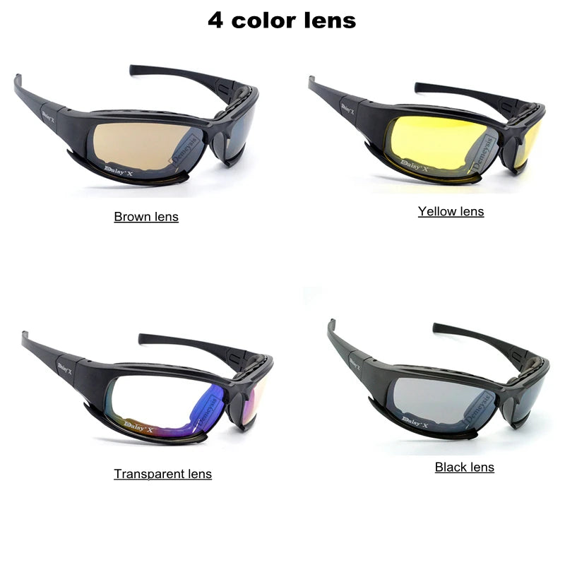 Tactical 4‑lens Polarized Sunglasses