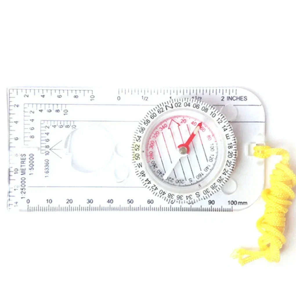 Orienteering Map Ruler with Compass