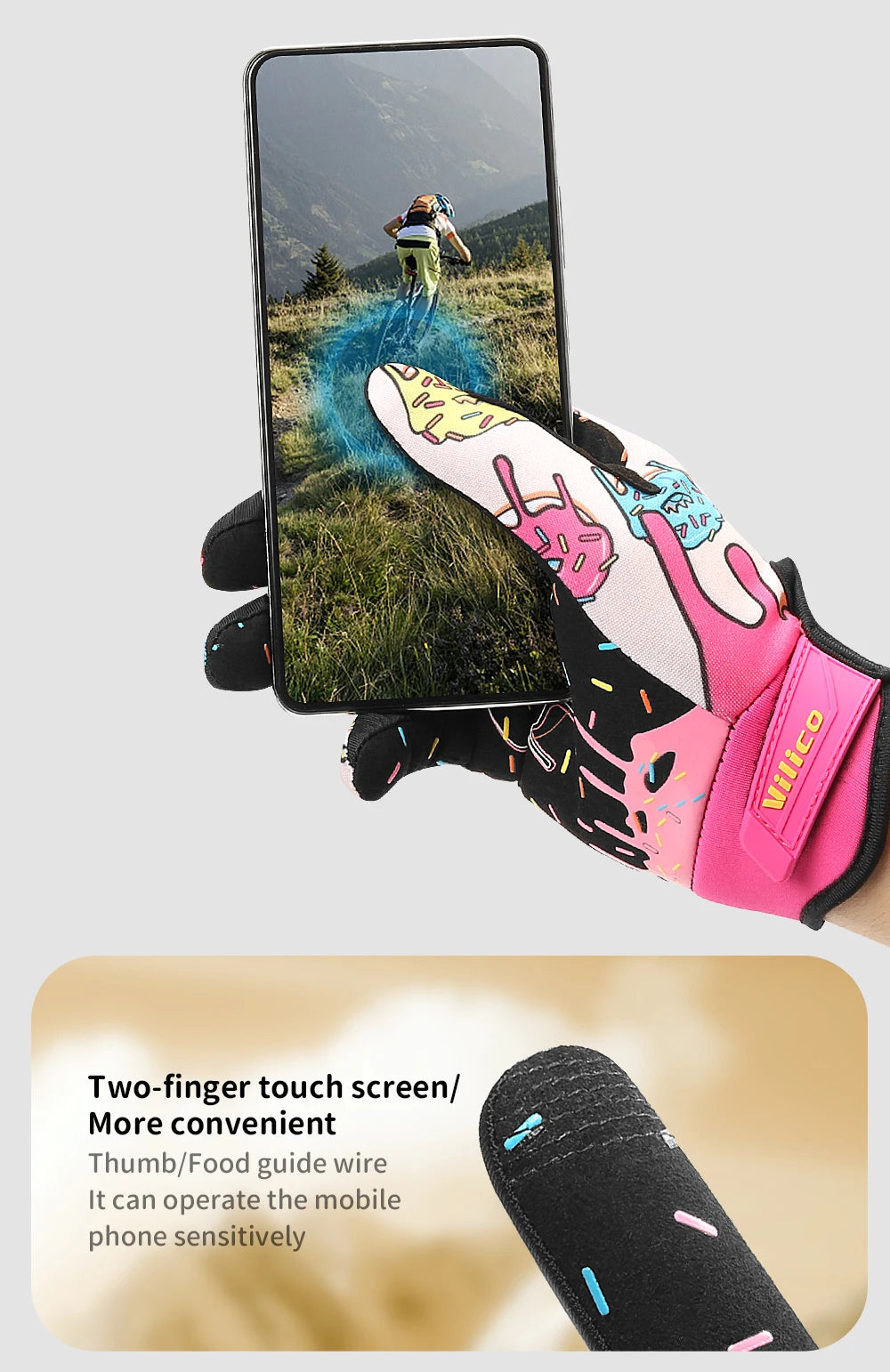 Parent Child Donut Cycling Gloves Full Finger