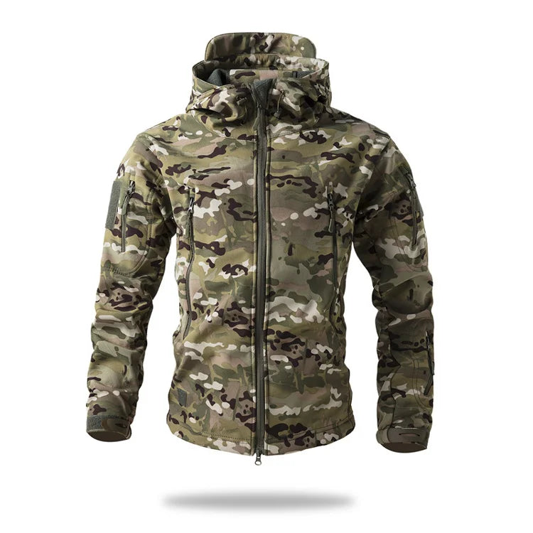 Men's Shark Skin Softshell Tactical Jacket Camo
