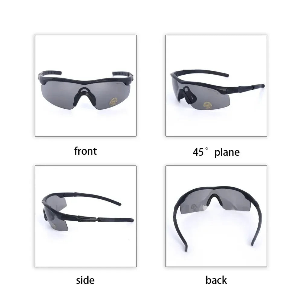3 Lens Tactical Goggles Windproof Airsoft