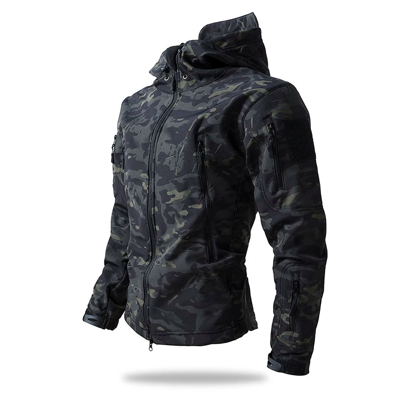 Men's Shark Skin Softshell Tactical Jacket Camo
