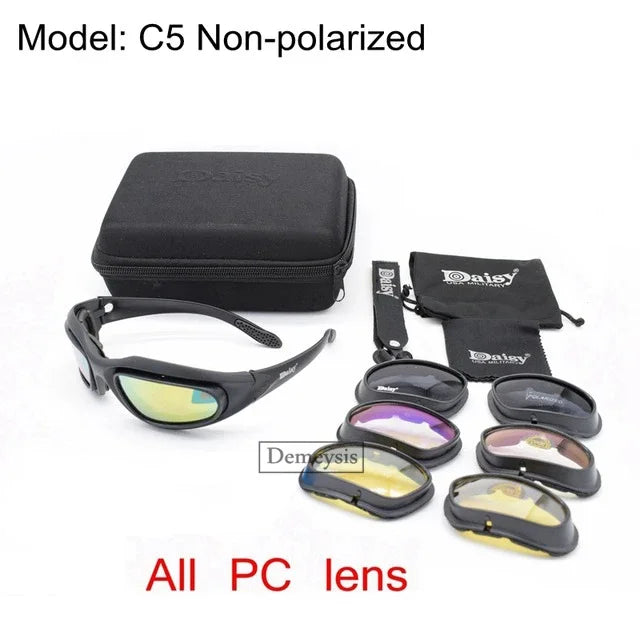 Tactical 4‑lens Polarized Sunglasses