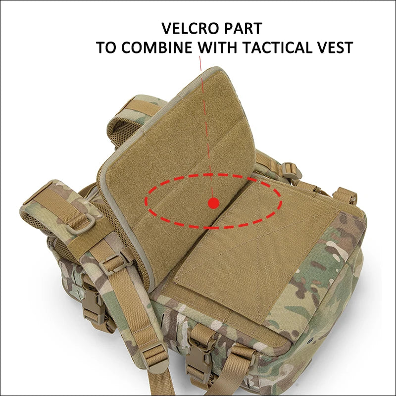 12l Tactical Nylon Backpack with MOLLE & Helmet Flap