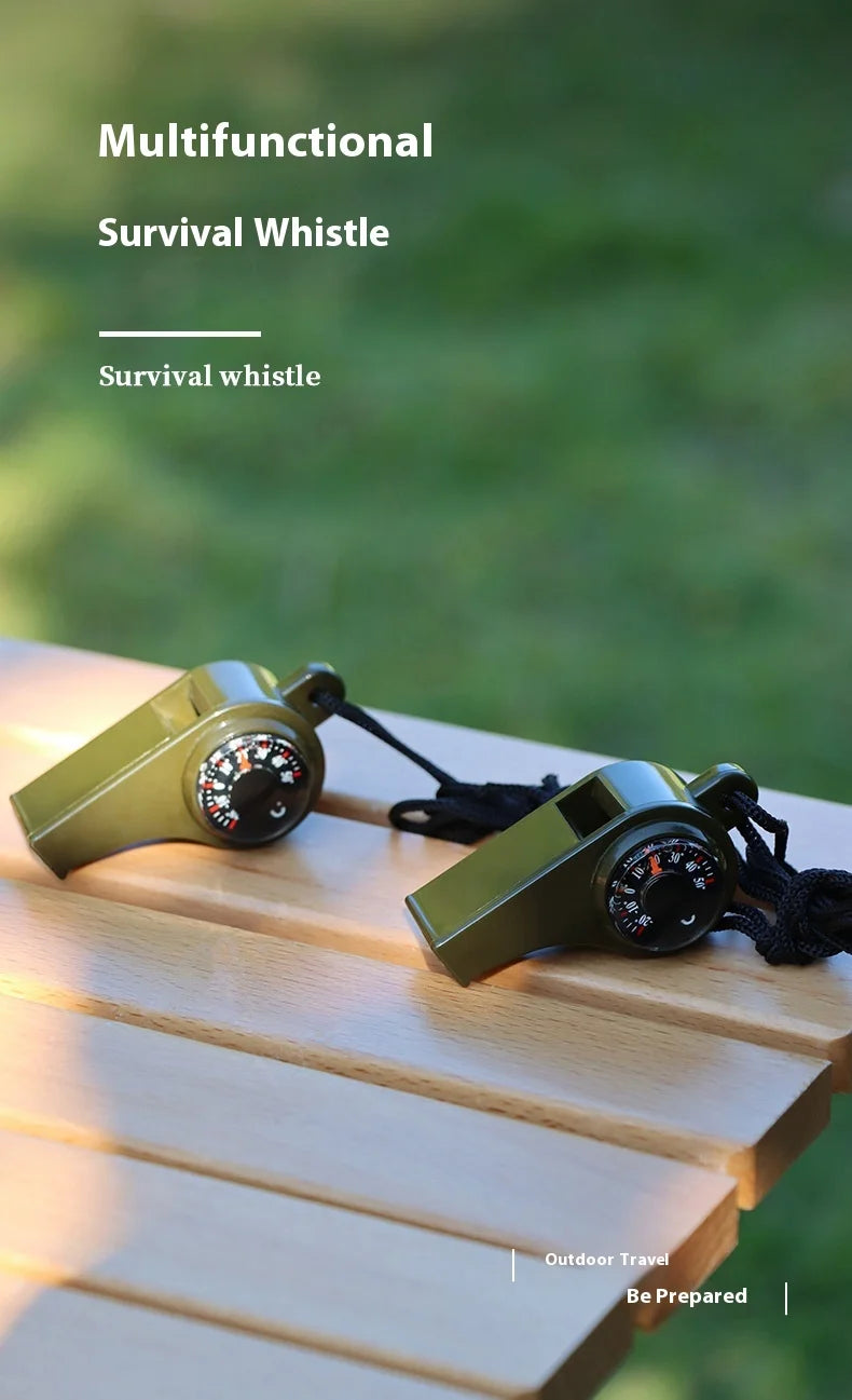 Emergency Whistle with LED Light & Compass