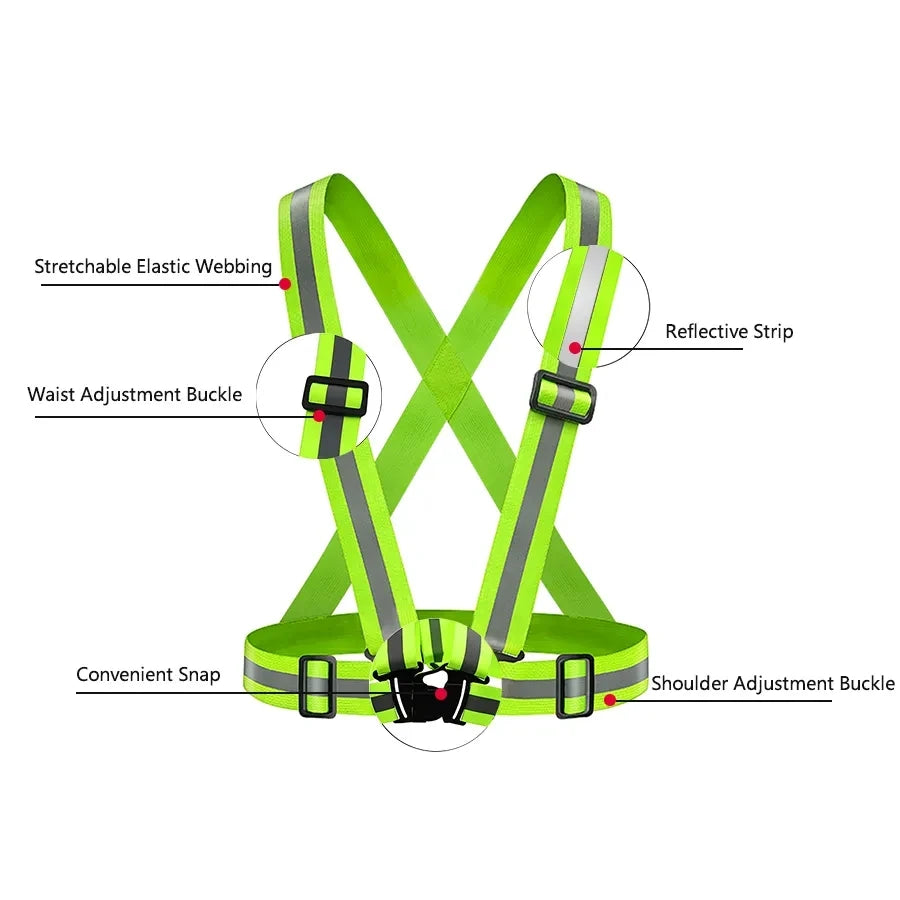 Adjustable Reflective Safety Vest Running & Cycling