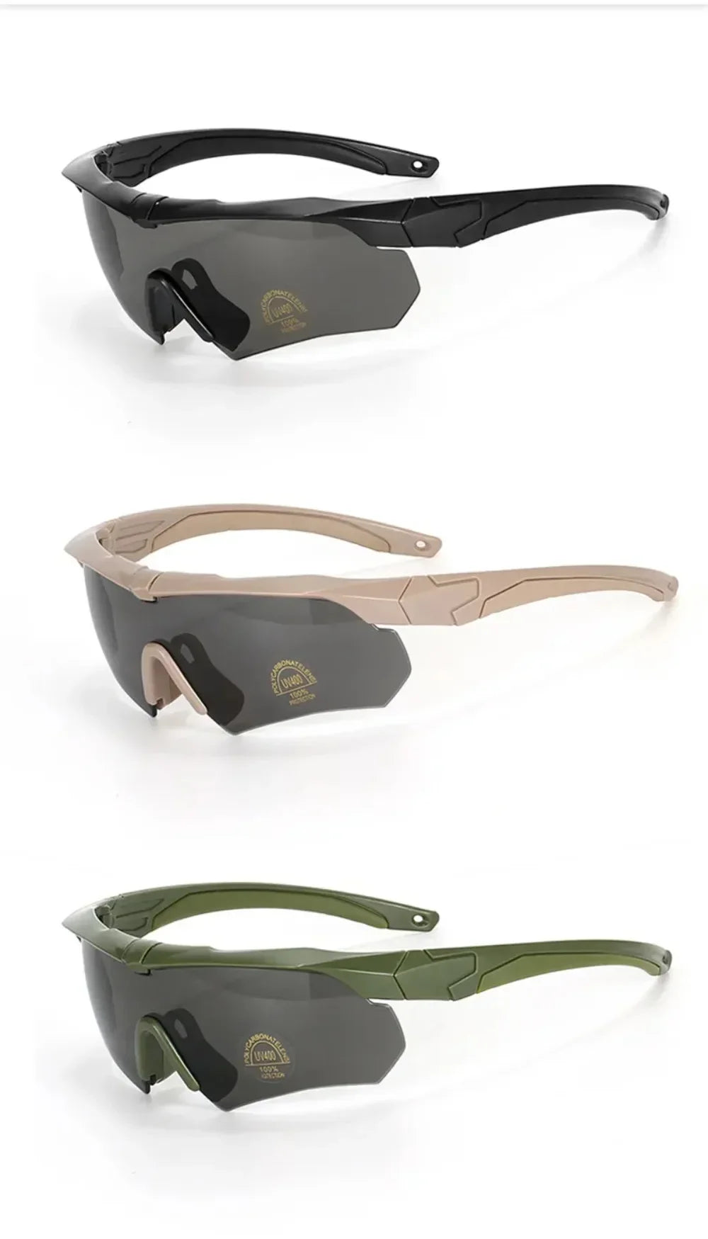 3 Lens Tactical Goggles Windproof Airsoft