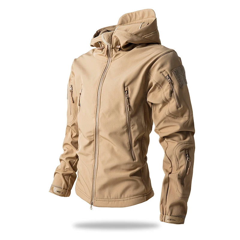 Men's Shark Skin Softshell Tactical Jacket Camo