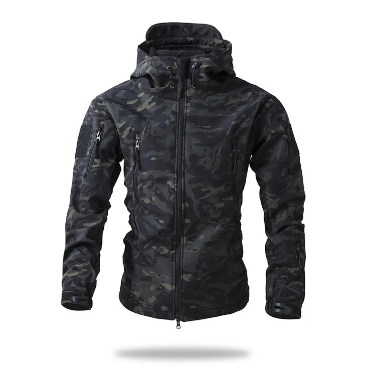 Men's Shark Skin Softshell Tactical Jacket Camo