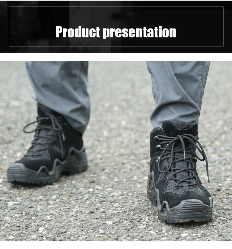 Men's Breathable Lace Up Tactical Hiking Boots