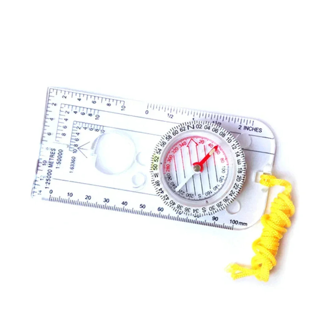 Orienteering Map Ruler with Compass