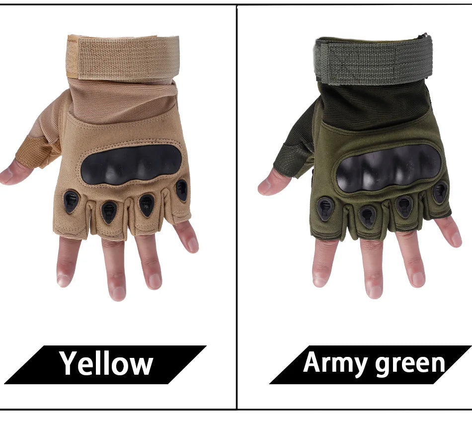Hard Knuckle Fingerless Tactical Gloves (wrist Length)