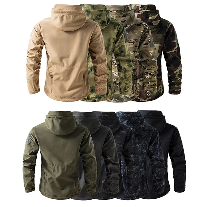 Men's Shark Skin Softshell Tactical Jacket Camo