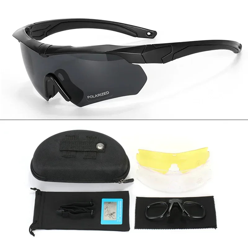 3 Lens Tactical Goggles Windproof Airsoft