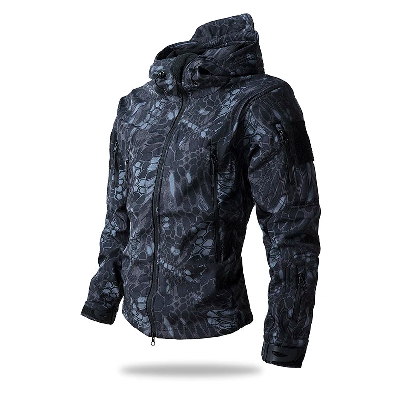 Men's Shark Skin Softshell Tactical Jacket Camo