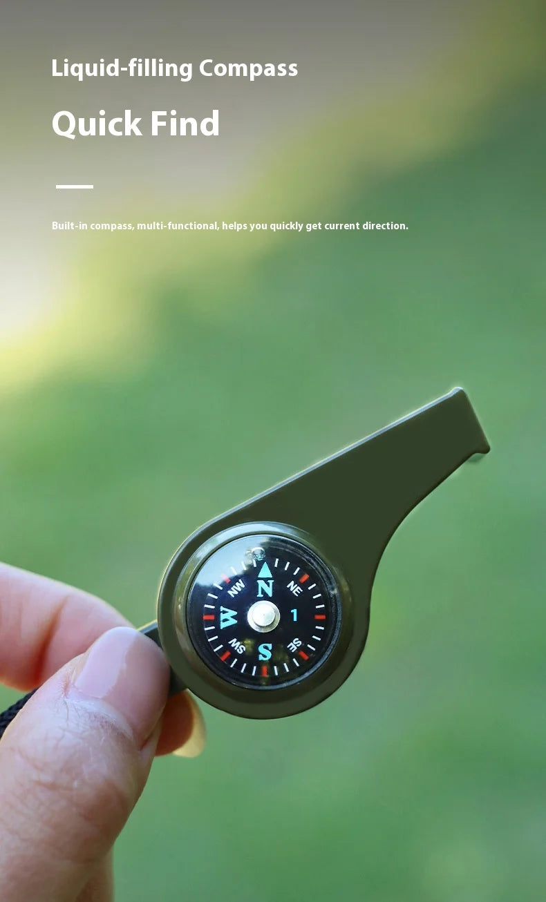 Emergency Whistle with LED Light & Compass