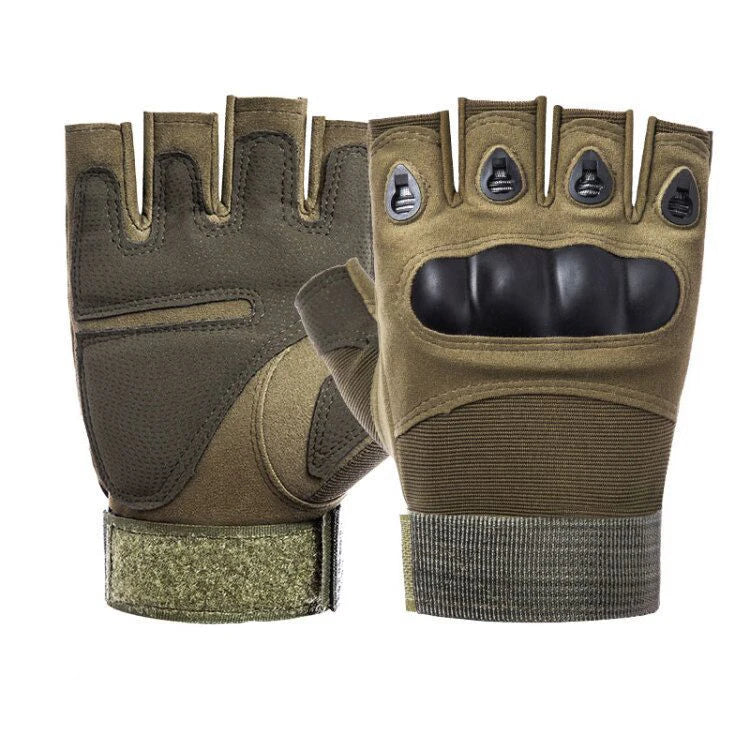 Hard Knuckle Fingerless Tactical Gloves (wrist Length)