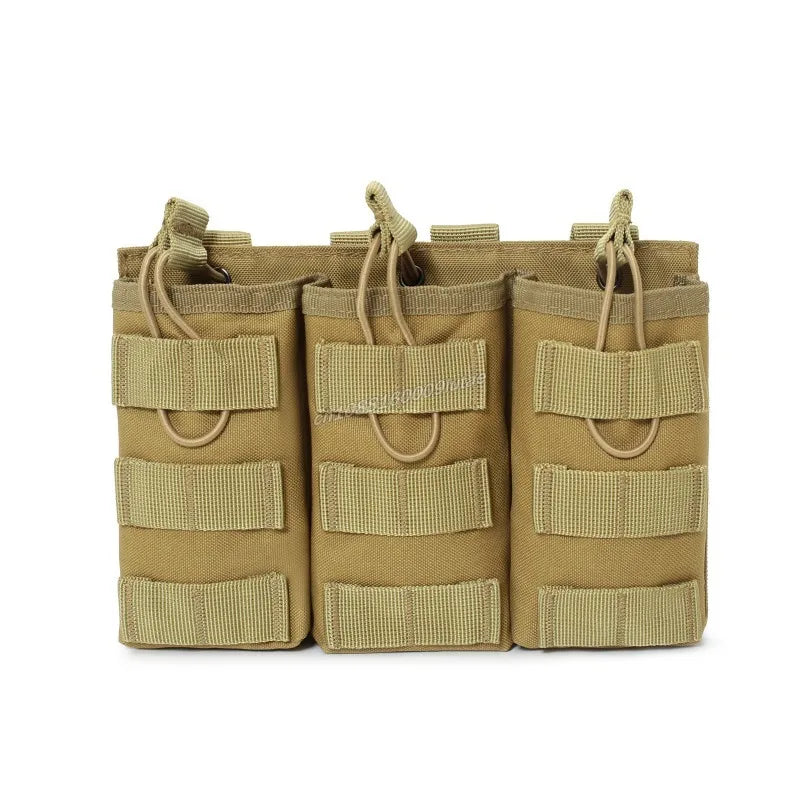MOLLE Triple 5.56 M4 Magazine Pouch Bungee Retention