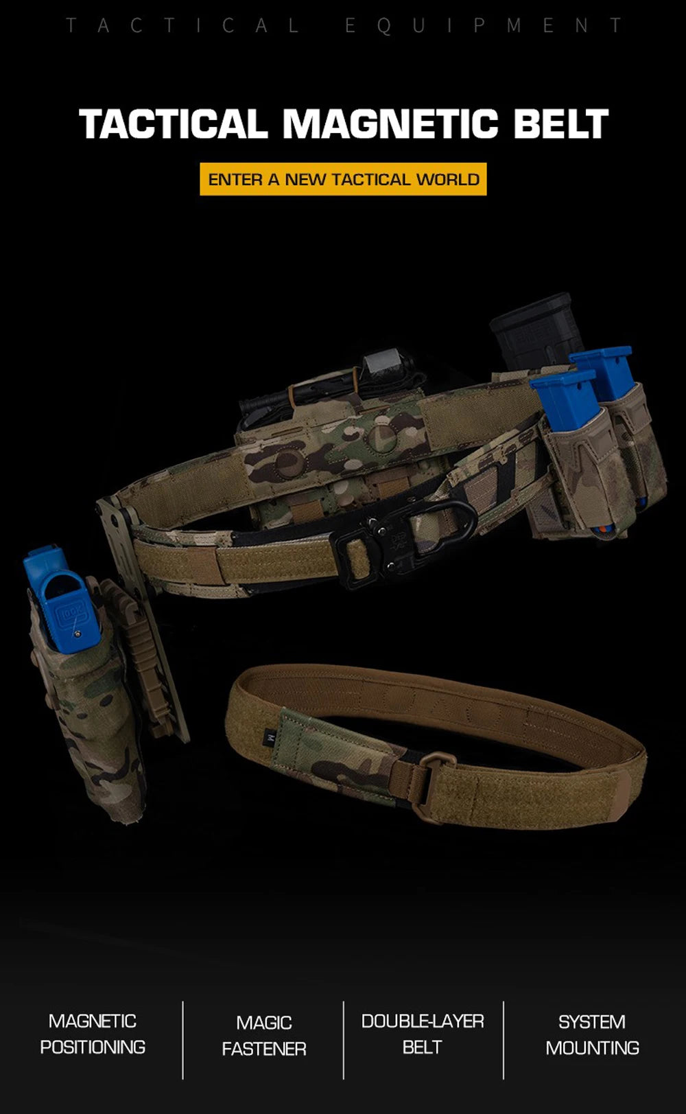 Magnetic Tactical Battle Belt Ranger Green
