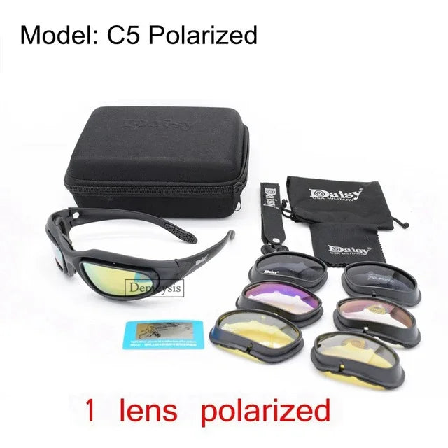 Tactical 4‑lens Polarized Sunglasses