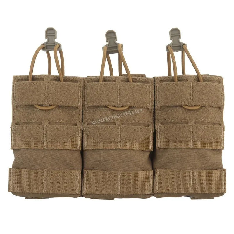 MOLLE Triple 5.56 M4 Magazine Pouch Bungee Retention