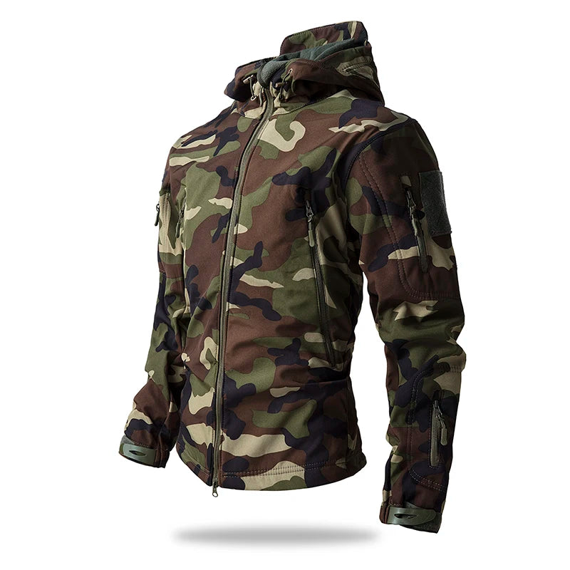 Men's Shark Skin Softshell Tactical Jacket Camo