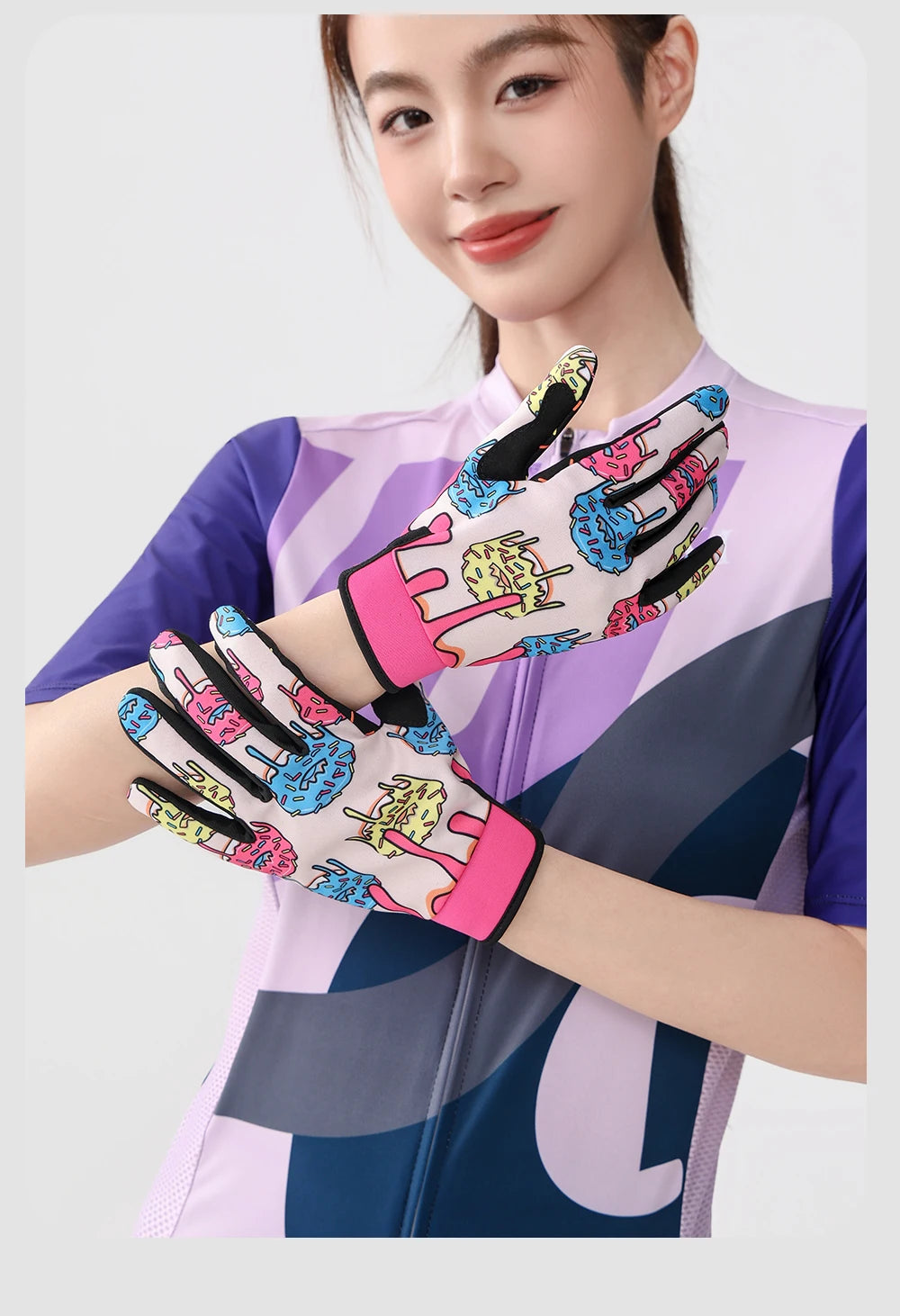 Parent Child Donut Cycling Gloves Full Finger