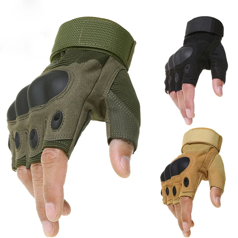 Hard Knuckle Fingerless Tactical Gloves (wrist Length)