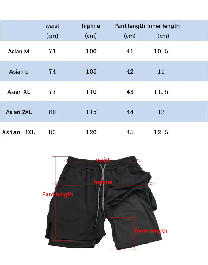 2 in 1 Men's Sports Shorts