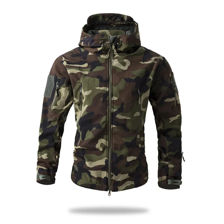 Men's Shark Skin Softshell Tactical Jacket Camo