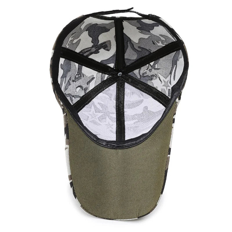 Camouflage Mesh Snapback Cap Adjustable Unisex