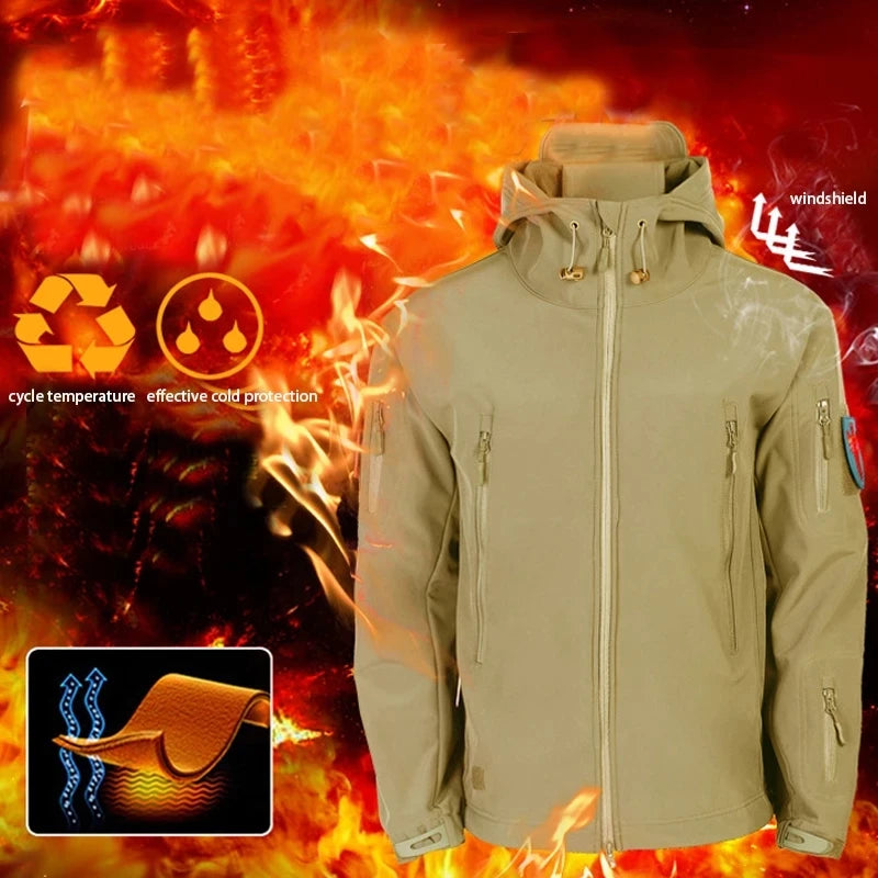 Men's Tactical Softshell Tracksuit, Fleece Lined