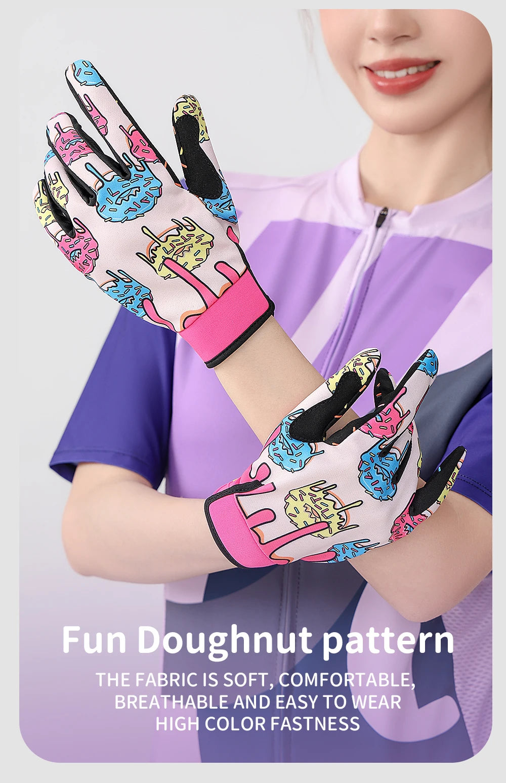 Parent Child Donut Cycling Gloves Full Finger