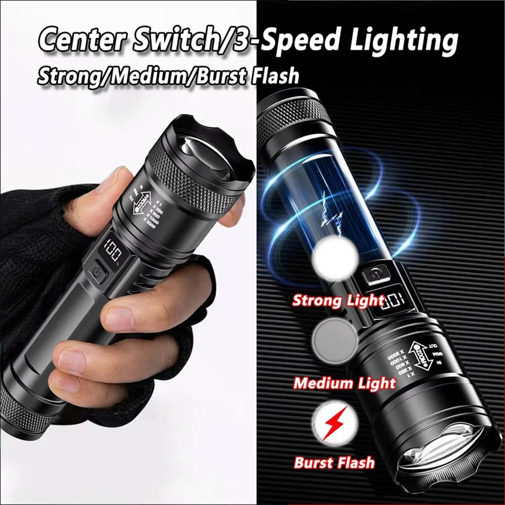 USB Rechargeable Zoomable LED Flashlight