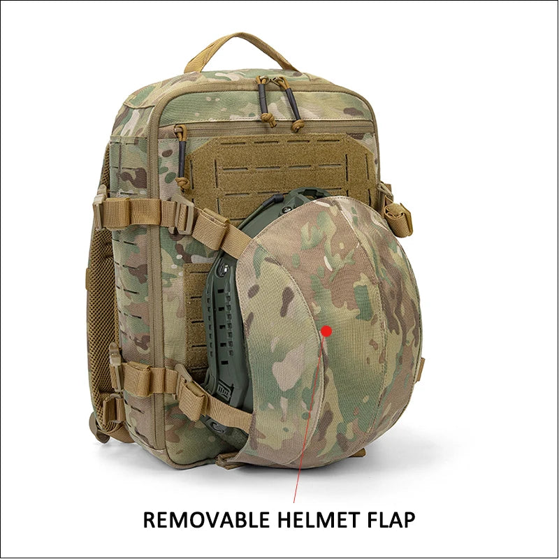 12l Tactical Nylon Backpack with MOLLE & Helmet Flap