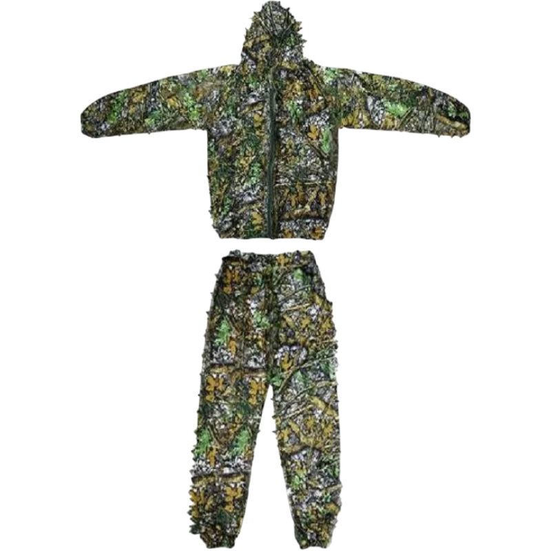 Leaf-Pattern Ghillie Suit — Hooded Jacket & Pants | clean product image | shopify:0 | bg-removed:store:800:shopify:0