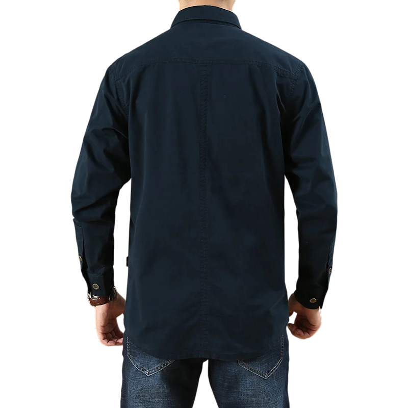 Men's Oversized Tactical Long-Sleeve Shirt | clean product image | shopify:11 | bg-removed:store:800:shopify:11
