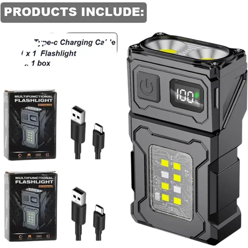 Mini USB-C Rechargeable COB Flashlight | clean product image | shopify:13 | bg-removed:store:800:shopify:13