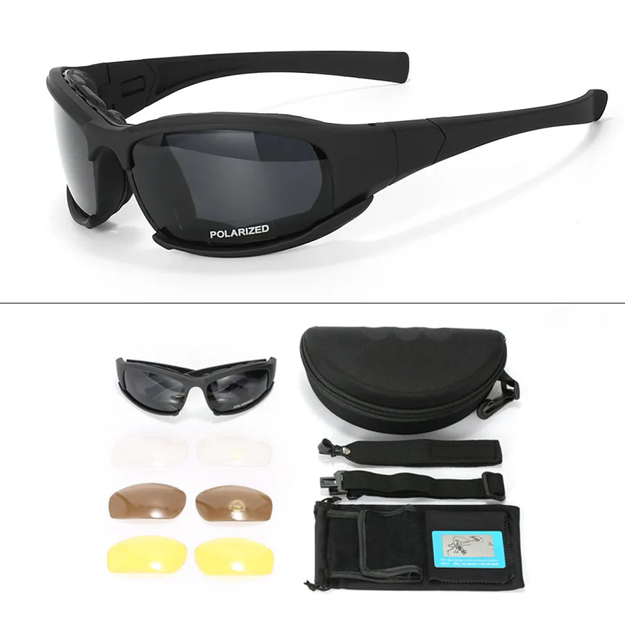 4 Lens Polarized Tactical Goggles