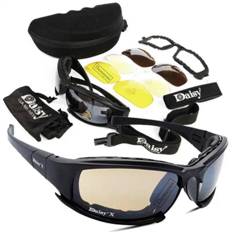 Tactical 4‑lens Polarized Sunglasses