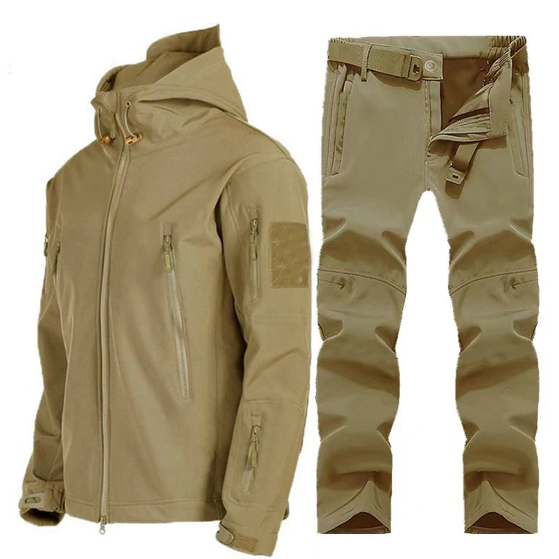 Men's Tactical Softshell Tracksuit, Fleece Lined