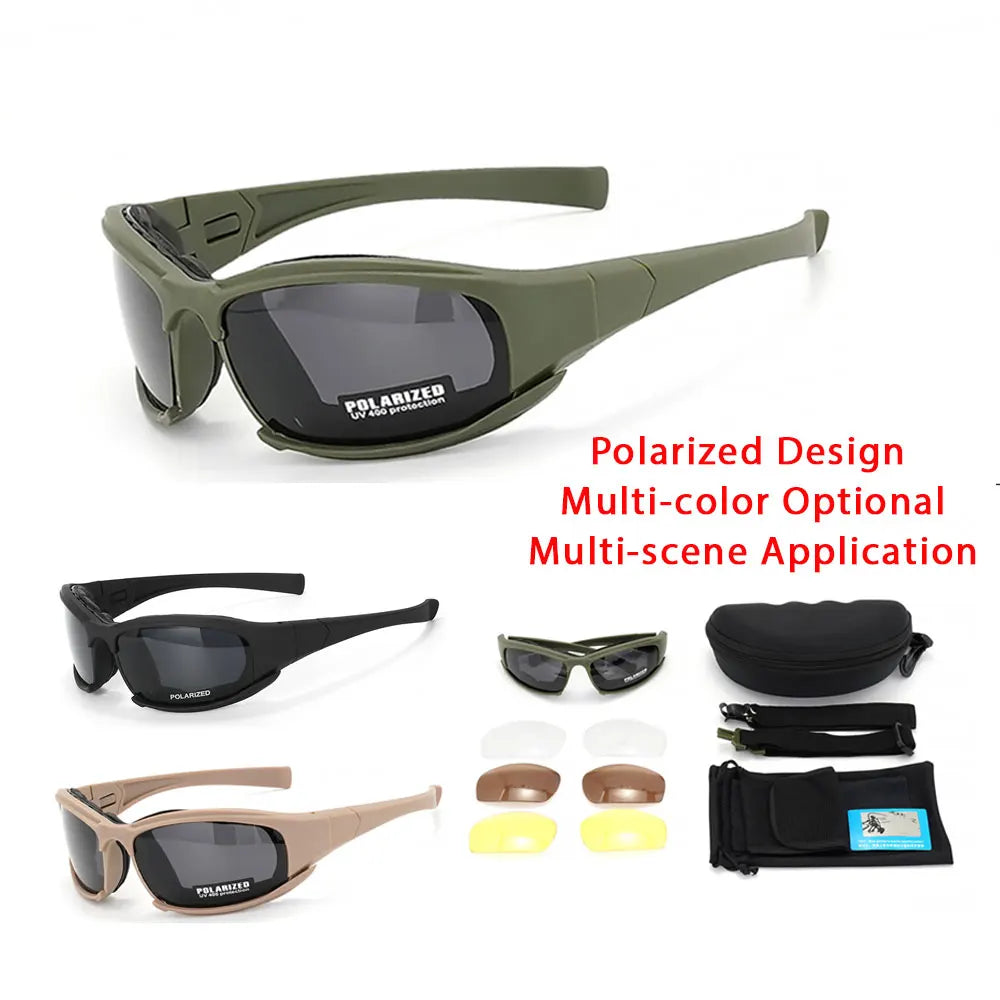 4 Lens Polarized Tactical Goggles