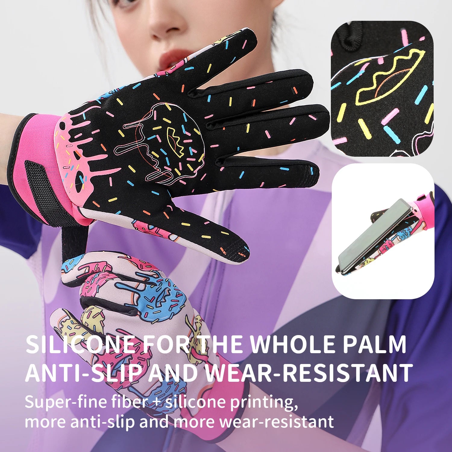 Parent Child Donut Cycling Gloves Full Finger