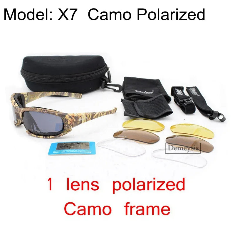 Tactical 4‑lens Polarized Sunglasses