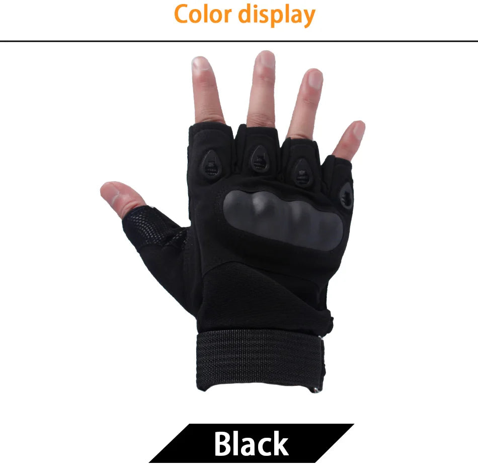 Hard Knuckle Fingerless Tactical Gloves (wrist Length)