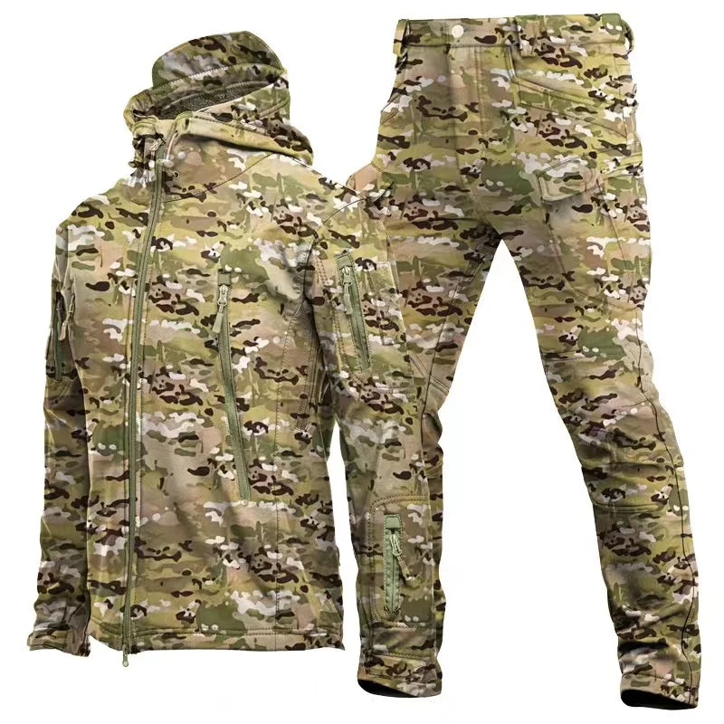 Men's Tactical Softshell Tracksuit, Fleece Lined