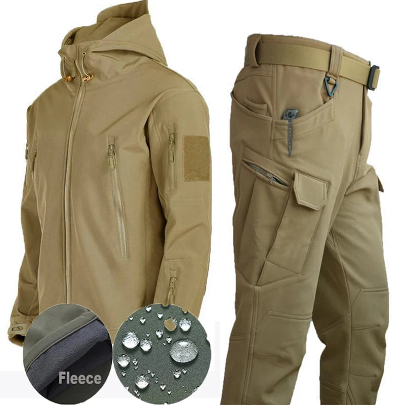 Men's Tactical Softshell Tracksuit, Fleece Lined