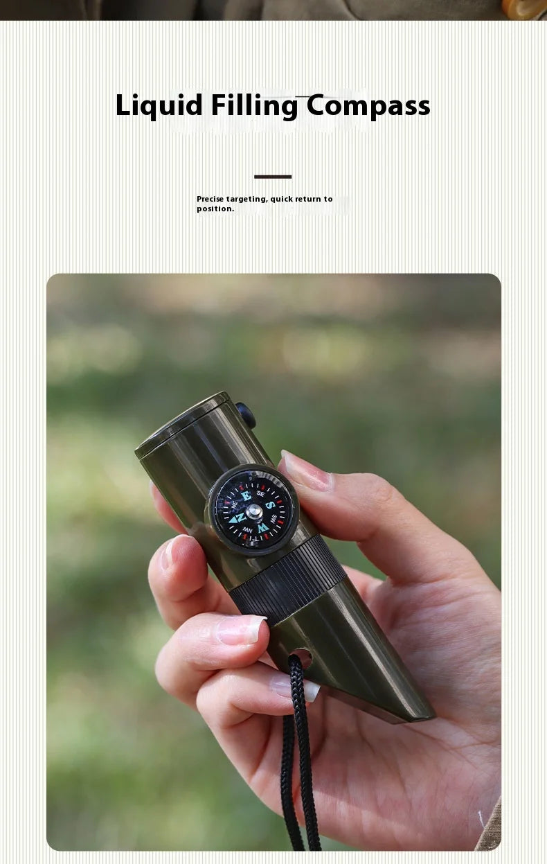 Emergency Whistle with LED Light & Compass